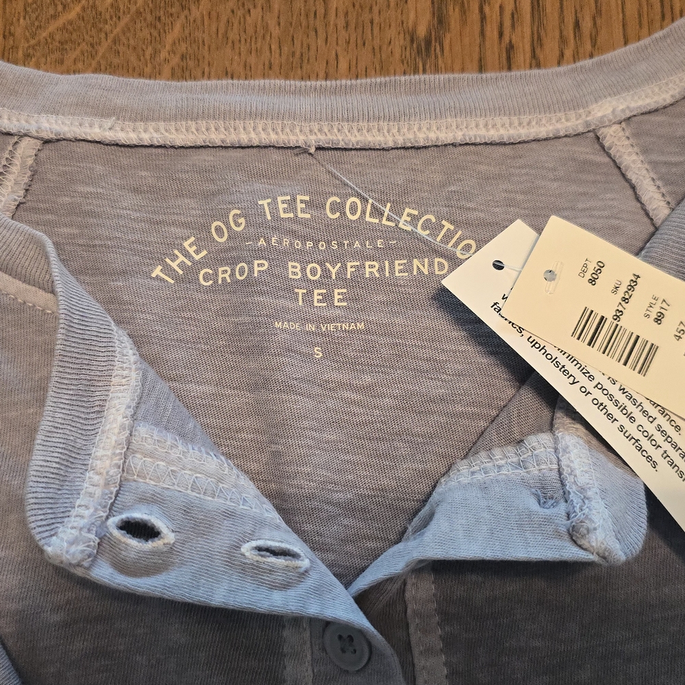 Aeropostale Blue Underwear Soft Comfort Long Sleece Crop